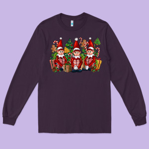 Christmas Elfs Long Sleeve Tee Designed By Fadigitalartstudio