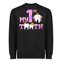 Black my first tooth with teeth for girls Heavyweight Sweatshirt - AdoDesignShop