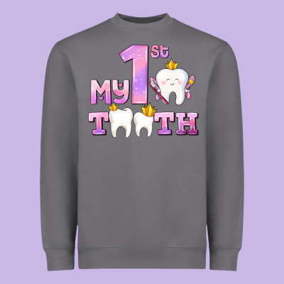 My First Tooth With Teeth For Girls Heavyweight Sweatshirt Designed By Adodesignshop