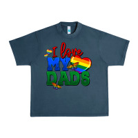 Midnight Navy I love my dads Urban Heavy Tee - FaDigitalArtStudio