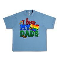 Pebble Blue I love my dads Urban Heavy Tee - FaDigitalArtStudio