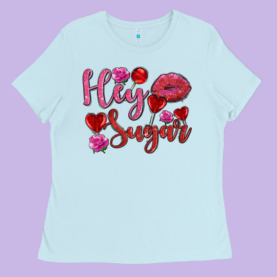 Hey Sugar With Lips And Candies Olivia Ladies Tee Designed By Oliviacreatesart