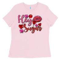 Bubblegum Pink hey sugar with lips and candies olivia Ladies Tee - OliviaCreatesArt