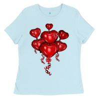 Baby Blue heart balloons olivia Ladies Tee - OliviaCreatesArt