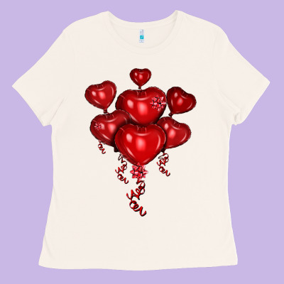 Heart Balloons Olivia Ladies Tee Designed By Oliviacreatesart