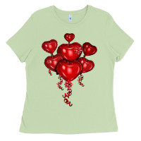 Matcha heart balloons olivia Ladies Tee - OliviaCreatesArt