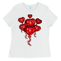 White heart balloons olivia Ladies Tee - OliviaCreatesArt