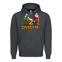 Smoke cozy season with santa christmas tree cactus and gift Zipper Hoodie - AdoDesignShop