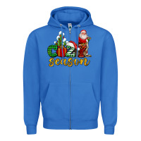 True Royal cozy season with santa christmas tree cactus and gift Zipper Hoodie - AdoDesignShop
