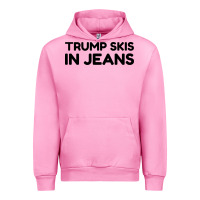 Fuchsia Pink trump skis in jeans Urban Hoodie - artisFamous