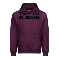 Mauve Wine trump skis in jeans Urban Hoodie - artisFamous