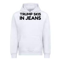 White trump skis in jeans Urban Hoodie - artisFamous