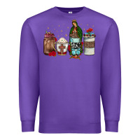 Purple our lady of guadalupe coffee Premium Sweatshirt - JahusDesignShop