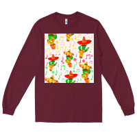 Burgundy mexico seamless pattern Long Sleeve Tee - FaDigitalArtStudio