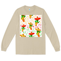 Mushroom mexico seamless pattern Long Sleeve Tee - FaDigitalArtStudio