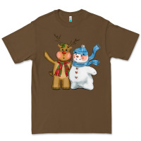 Christmas Reindeer Snowman Premium Tee | Teevron