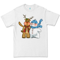 White christmas reindeer snowman Premium Tee - CowGirlArtShop