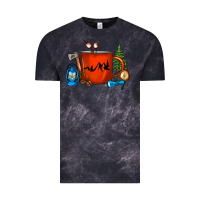 Cloud Black Camper Coffee Cup Vintage Tee - FaDigitalArtStudio