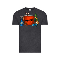 Vintage Black Camper Coffee Cup Vintage Tee - FaDigitalArtStudio