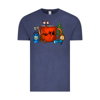 Vintage Denim Camper Coffee Cup Vintage Tee - FaDigitalArtStudio