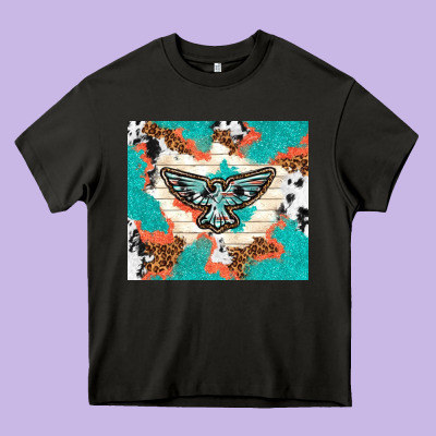 Freebird With Leopard And Cowhide Pattern Heavy Core Tee Designed By Tumblerdesignbyshophia
