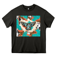 Asphalt freebird with leopard and cowhide pattern Heavy Core Tee - TumblerDesignByShophia