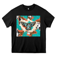 Black freebird with leopard and cowhide pattern Heavy Core Tee - TumblerDesignByShophia