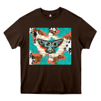 Chocolate Brown freebird with leopard and cowhide pattern Heavy Core Tee - TumblerDesignByShophia