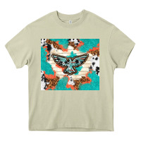 Mossy freebird with leopard and cowhide pattern Heavy Core Tee - TumblerDesignByShophia