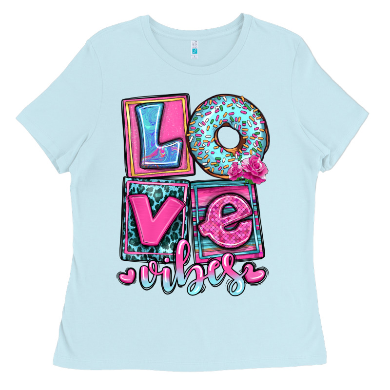 Love Vibes Ladies Tee by OliviaCreatesArt | Teevron