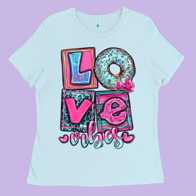 Love Vibes Ladies Tee Designed By Oliviacreatesart