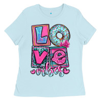 Baby Blue love vibes Ladies Tee - OliviaCreatesArt