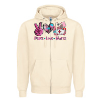 Sandshell peace love nurse Zipper Hoodie - AdoDesignShop