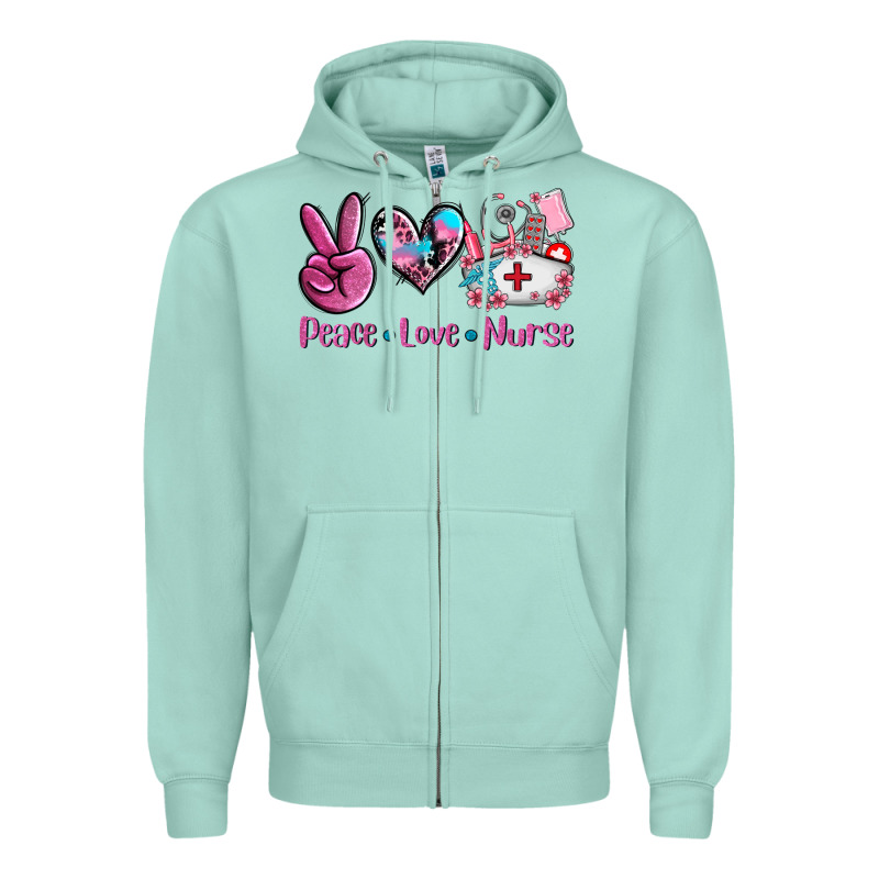 Peace Love Nurse Zipper Hoodie by AdoDesignShop | Teevron