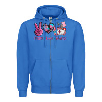 True Royal peace love nurse Zipper Hoodie - AdoDesignShop