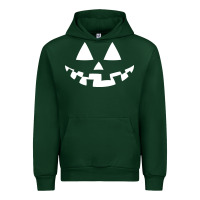 Forest Green halloween jack o lantern (white) Urban Hoodie - artisFamous