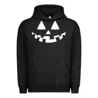Pigment Black halloween jack o lantern (white) Urban Hoodie - artisFamous