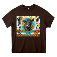 Chocolate Brown black angus Heavy Core Tee - TumblerDesignByShophia