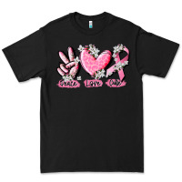 Black peace love cure breast cancer Premium Tee - CowGirlArtShop