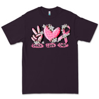 Plum peace love cure breast cancer Premium Tee - CowGirlArtShop