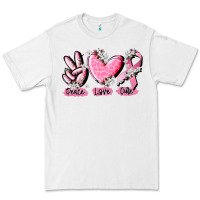 White peace love cure breast cancer Premium Tee - CowGirlArtShop