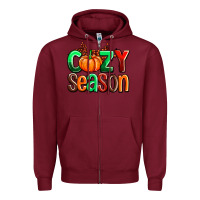 Burgundy cozy season with fall colors palette and pumpkin Zipper Hoodie - AdoDesignShop
