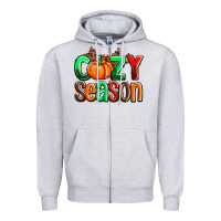 Heather Grey cozy season with fall colors palette and pumpkin Zipper Hoodie - AdoDesignShop