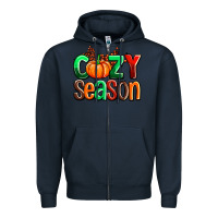 Navy cozy season with fall colors palette and pumpkin Zipper Hoodie - AdoDesignShop