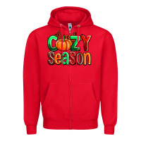 Red cozy season with fall colors palette and pumpkin Zipper Hoodie - AdoDesignShop