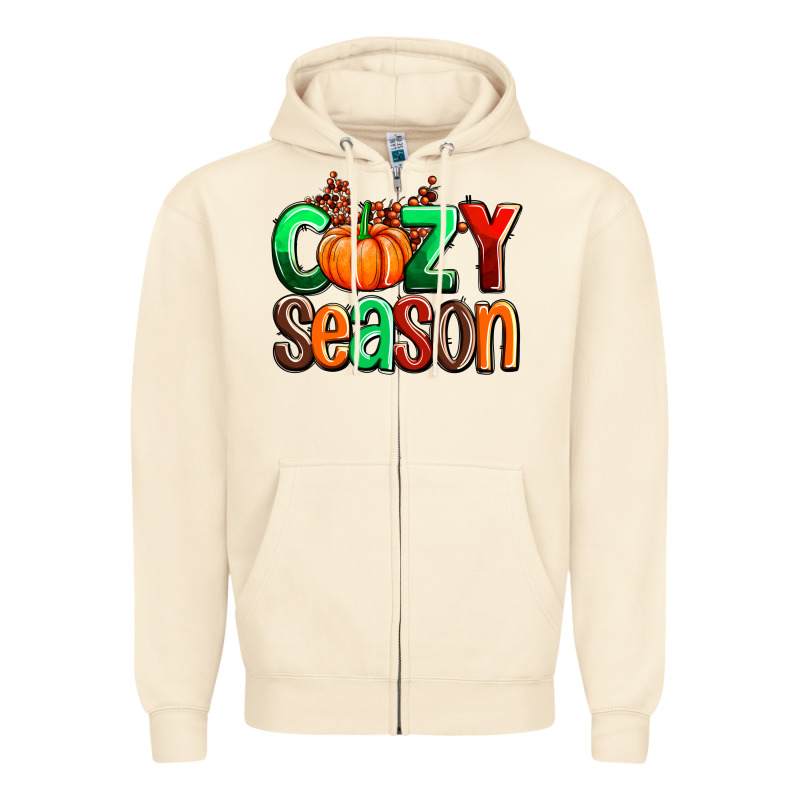 Cozy Season With Fall Colors Palette And Pumpkin Zipper Hoodie by AdoDesignShop | Teevron
