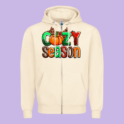 Cozy Season With Fall Colors Palette And Pumpkin Zipper Hoodie Designed By Adodesignshop
