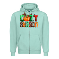 Seafoam cozy season with fall colors palette and pumpkin Zipper Hoodie - AdoDesignShop