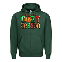 Sports Green cozy season with fall colors palette and pumpkin Zipper Hoodie - AdoDesignShop