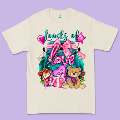 Loads Of Love Truck Valentine's Day Premium Tee Designed By Howdyjamesfarm